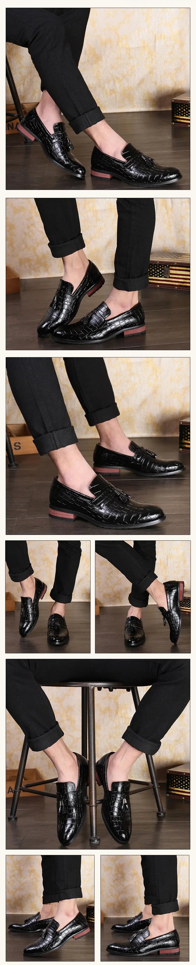 Luxury Formal Men's Dress Italian Designer Stylist Wedding Casual Business Patent Leather Loafers Oxfords Shoes for Men