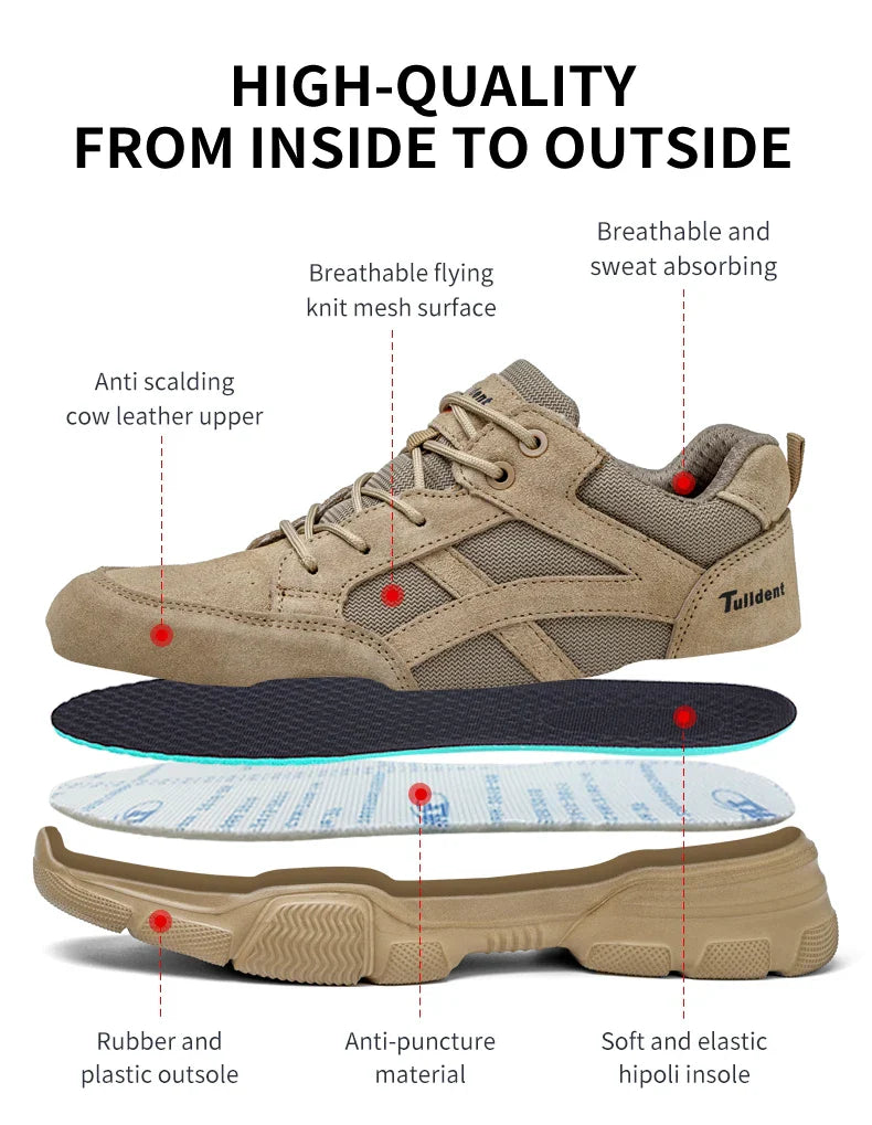 Insulation 10KV Safety Shoes Men Anti-smash Breathable Electrician Welding Work Boots  Puncture-Proof Male Footwear