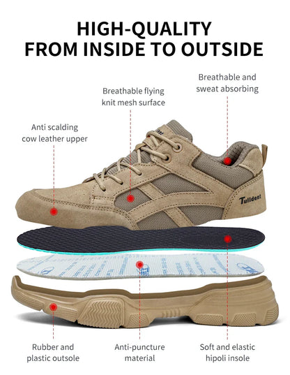 Insulation 10KV Safety Shoes Men Anti-smash Breathable Electrician Welding Work Boots  Puncture-Proof Male Footwear