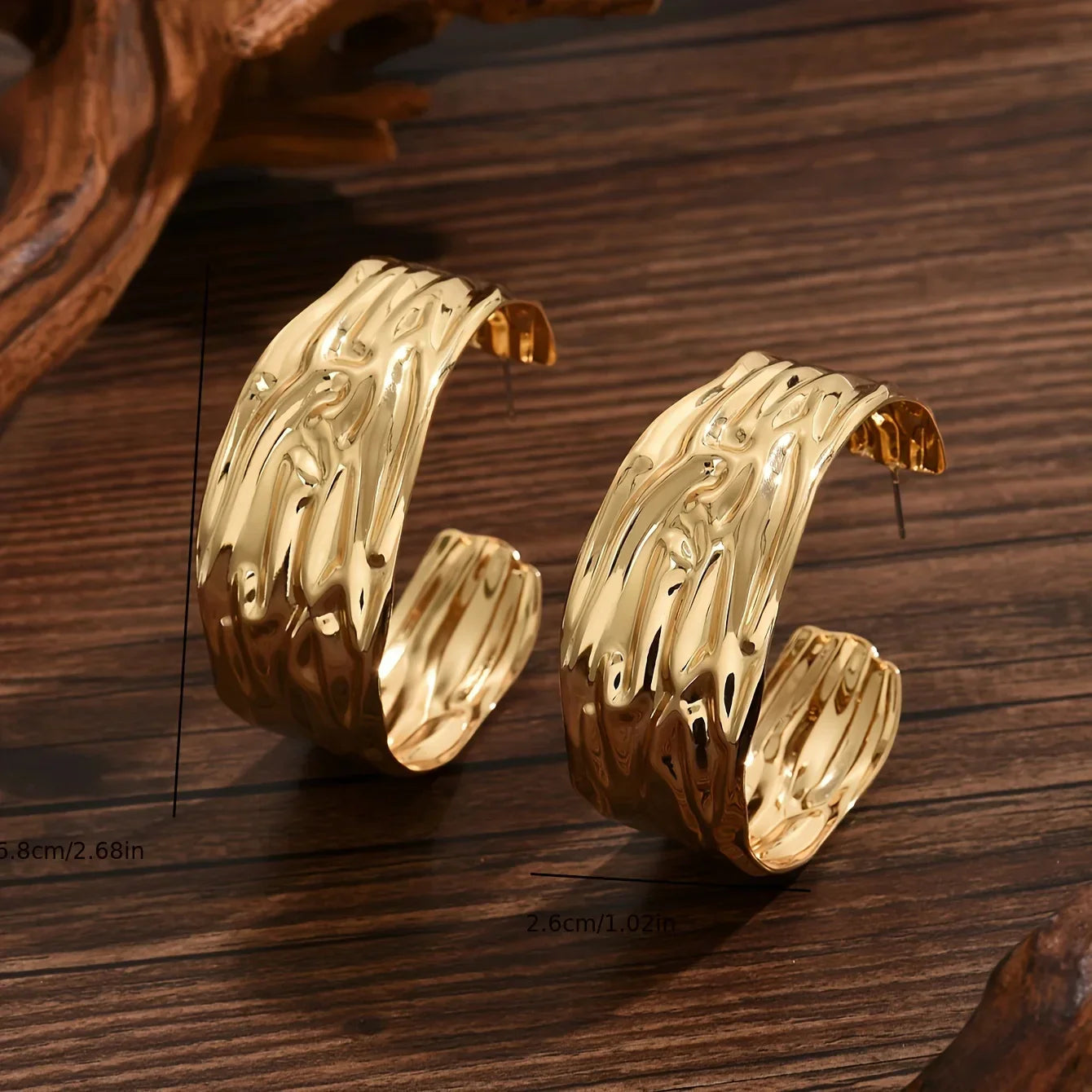 Prism Gold Hoop Earrings - Recycled Metal Hypoallergenic Jewelry for Day-to-Night Glamour
