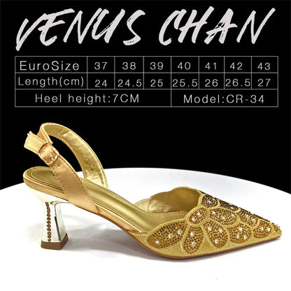 Italian shoes and handbags accessory set with rhinestone metal embellishments Wedding shoes Bridal shoes Designer