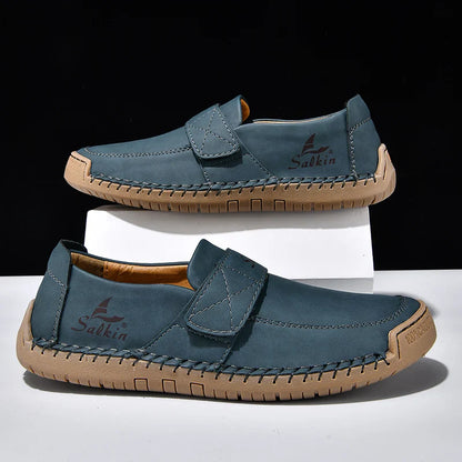 Men's Slip On Loafers Soft Leather Preppy Lightweight Breathable Driving Shoes Non Slip Daily Fashion Casual Outdoor Sneakers