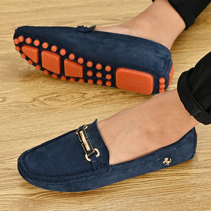 Men Fashion Luxury Leisure Leather Loafers Shoes Slip on Soft Comfortable Non-slip Driving for Men