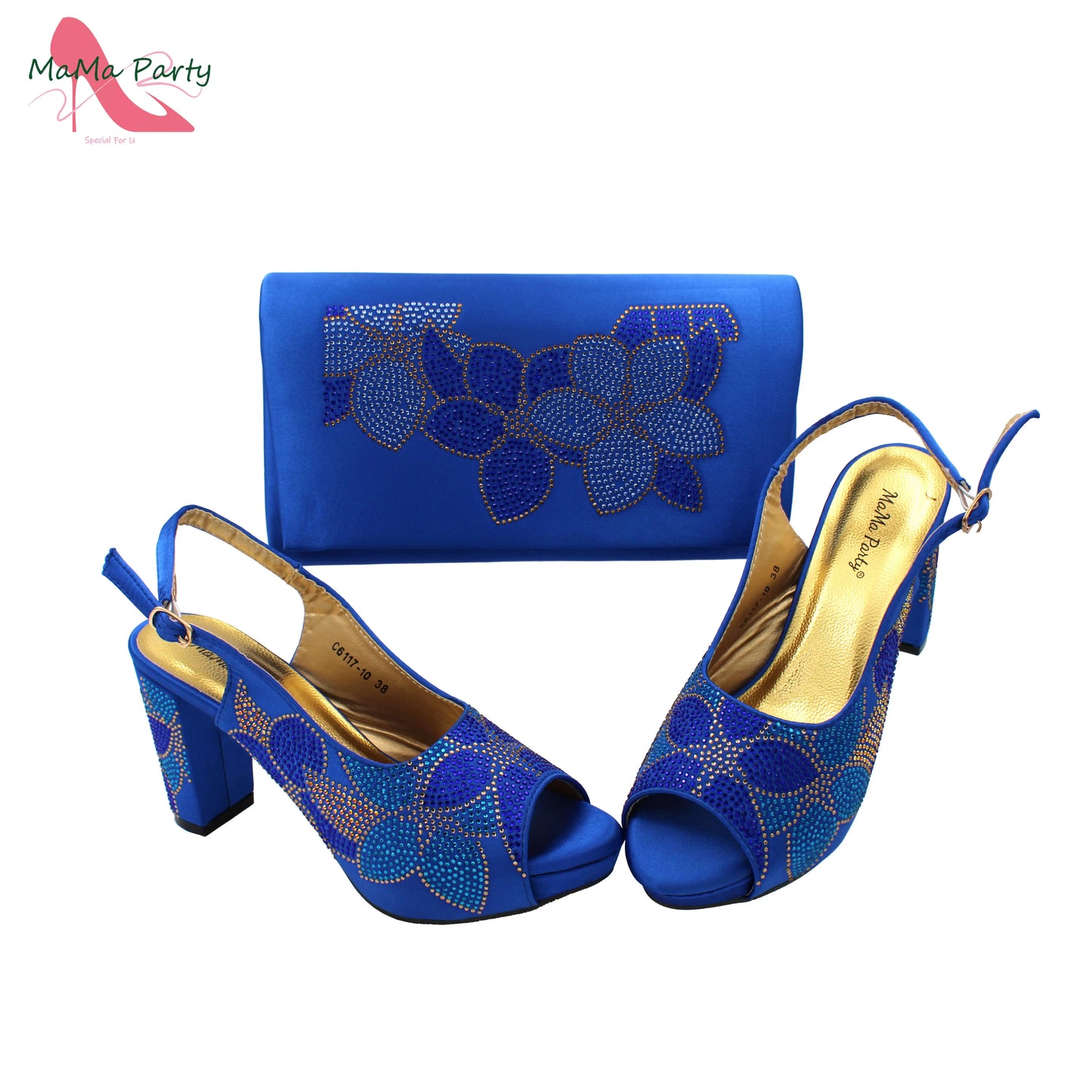 2024 Italian Design Shoes and Bag Set in Pink Color High Quality New Arrivals with Shinning Crystal for Wedding Party
