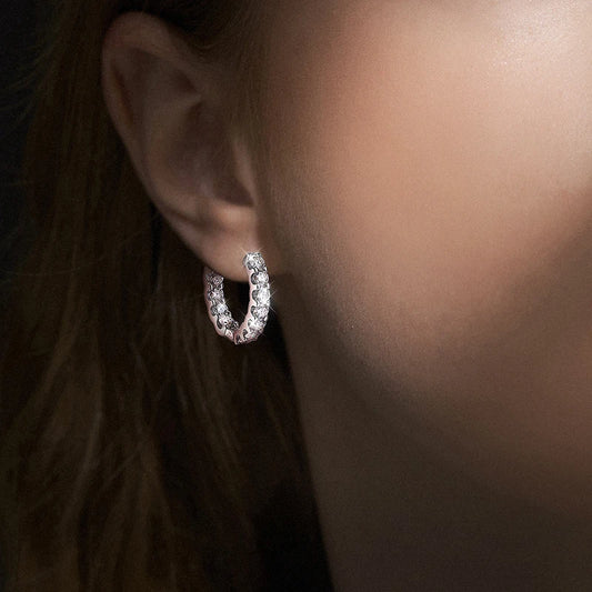 2.6ct D Color Moissanite Earring 925 Sterling Sliver Plated White Gold Hoop Earring for Women Wedding Party Jewelry