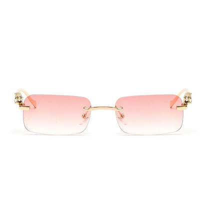 rimless sunglasses UV400 fashion square metal glasses for men women designer man's brand sun glasses shades for outdoor