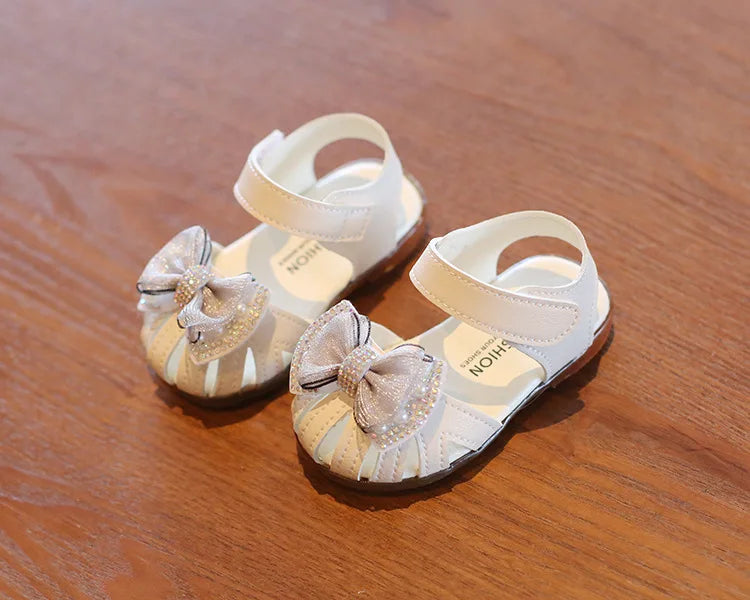 Summer Baby Girls Sandals Bowtie Fashion Pink Princess Toddler Shoes Soft Sole Baby Shoes 0-3 Years chaussure enfant fille