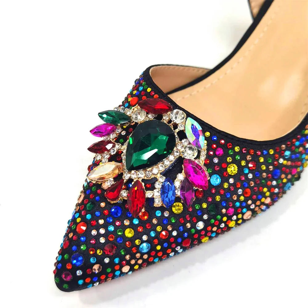 Fashionable Red Color Pointed Top Ladies Shoes Matching Bag Set For Nigerian Women Wedding Party Pump