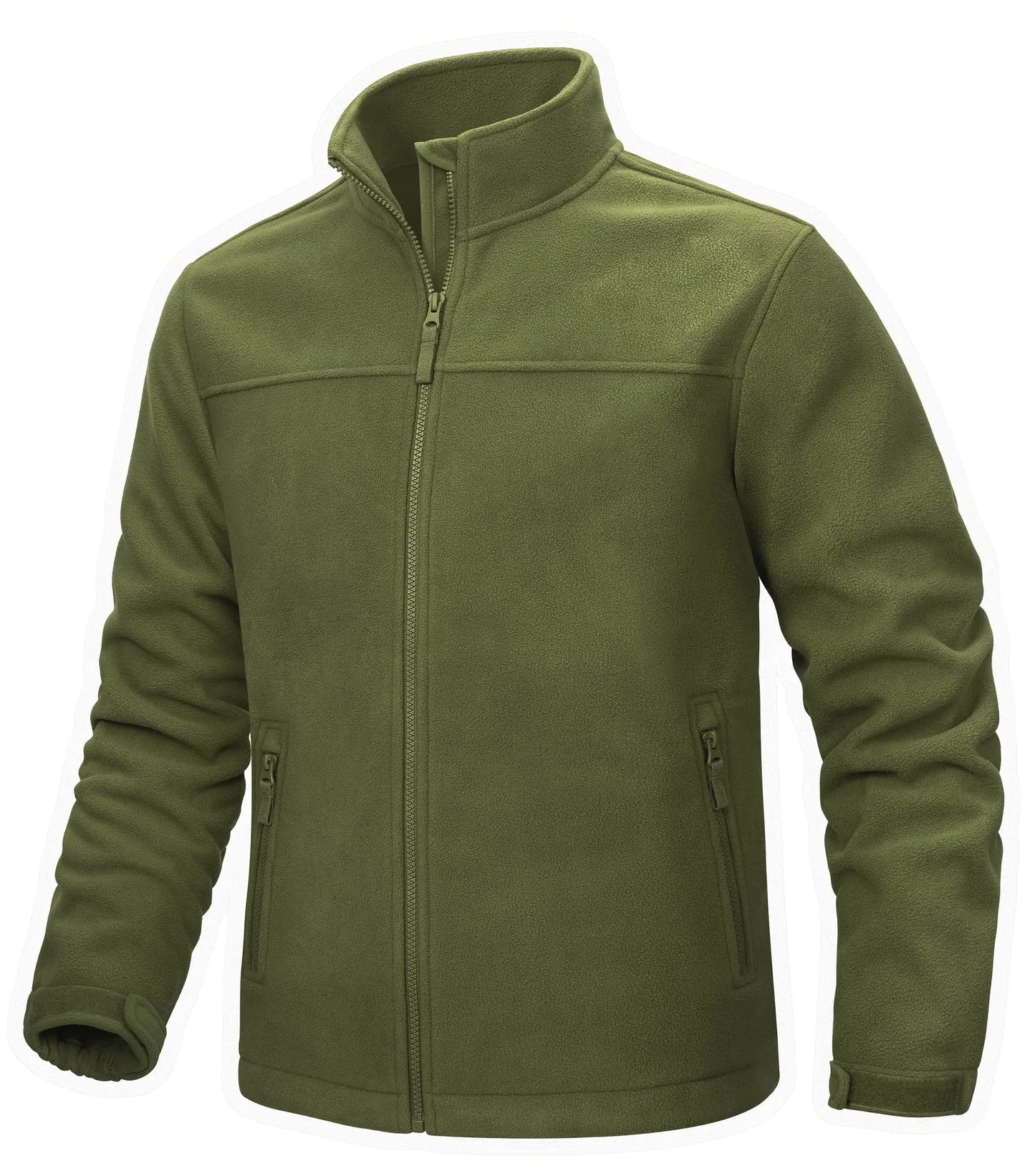 Winter Fleece Jackets Mens Full Zip Stand Up Work Jacket Coats Zipper Pockets Hiking Jacket Outdoor Windbreaker