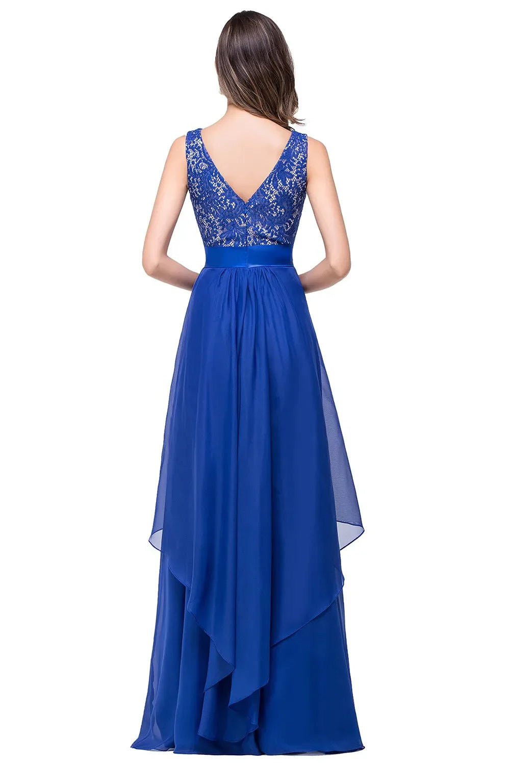 Chiffon Lace Long Prom Dresses Female Black Evening Party Gowns With Sashes Burgundy Vestido de Festa Longo Sleeveless Layers