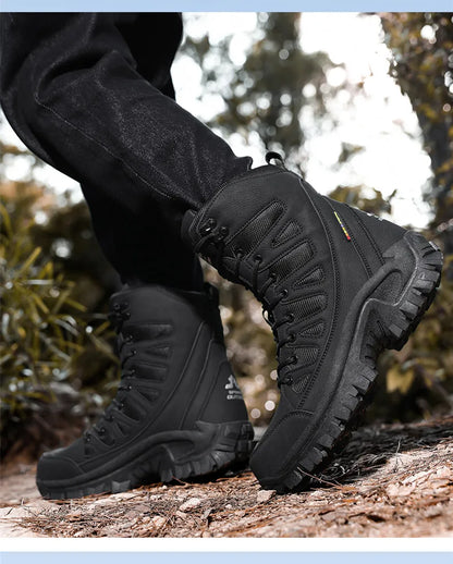 New Men's Boots Fashion Outdoor Men Hiking Boots High Top Breathable Men Desert Combat Ankle Boots Non-slip Motorcycle Boots