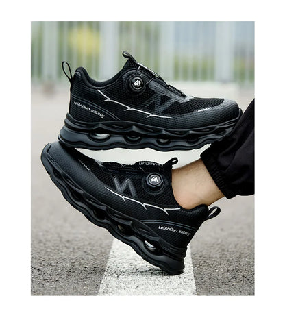Rotary Button Design for Professional Use Men's Safety Work Shoes Anti-Impact Anti-Piercing Fashionable Sports Style
