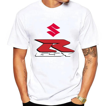 GSX-R New 100% Cotton Trendy Men T-shirt Summer Daily Outdoor Sports Party Casual Loose Comfortable Street Short-sleeve
