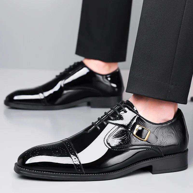 Men's casual leather shoes, business casual shoes, formal fashion, banquet flat shoes, size 50 men's shoes