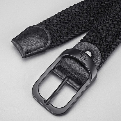 Unisex Woven Elastic Belt Men Luxury Women Belt Designer Men Alloy Pin Buckle Waist Straps Belts No Hole Cinturones Luxury Mujer