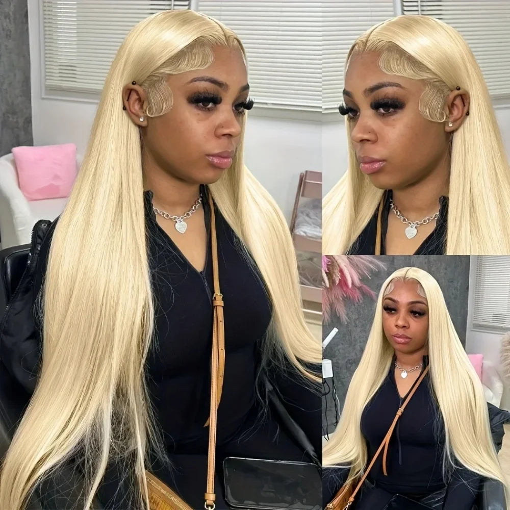 613 Blonde Lace Front Wig Human Hair 13X6 Hd Lace Frontal Wig Straight Brazilian Human Hair 13X4 Lace Front Human Hair Wig