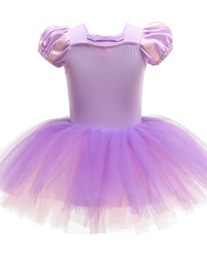 Princess Ballet Tutu Dress with Cape for Toddler Little Girls Ballerina Dance Costume Outfit Dancewear, Blue/Purple/Yellow
