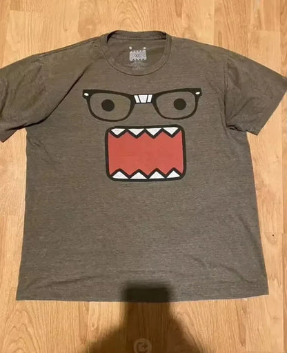 Oversized Pattern Y2K New Vintage Printed Round Neck Men's and Women's Street T-shirts High Quality Pure Cotton Clothing