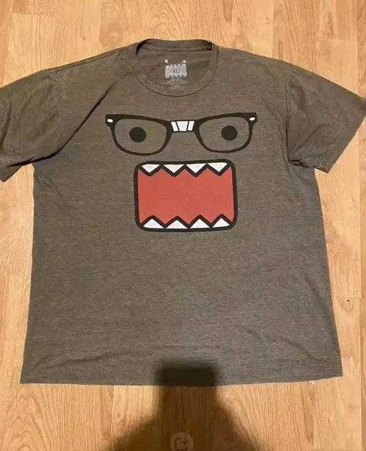 Oversized Pattern Y2K New Vintage Printed Round Neck Men's and Women's Street T-shirts High Quality Pure Cotton Clothing