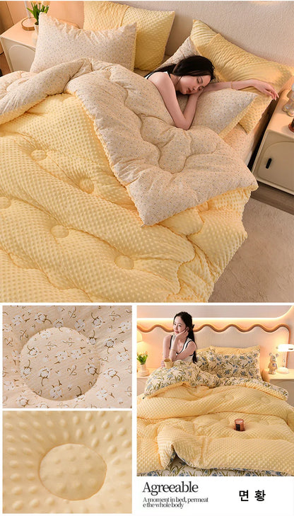 Microfiber is thickened by 3D beanie velvet to protect the warm winter blanket by single double fall and winter