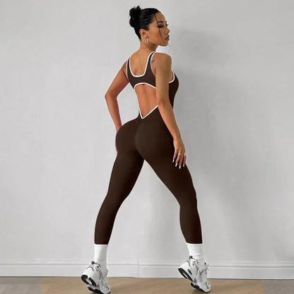Sexy Backless Jumpsuit Women Yoga Set One-piece Bodysuit For Fitness Gym Clothing Sportswear Quick-Dry Workout Sports Clothes
