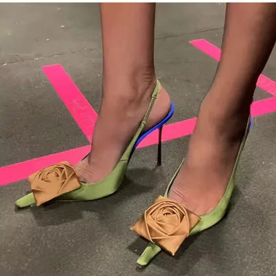 European American Women High Heeled Shoes Woman's Strange Heels Stiletto Summer Sandals Sexy Ladies Shallow Wedding Dance Pumps