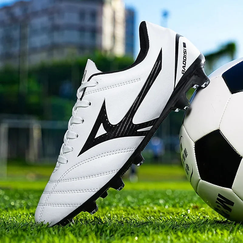 Men Football Boots Soccer Shoes Breathable Professional Turf Outdoor Non-slip Long Spikes Adult Ultralight Training Futsal