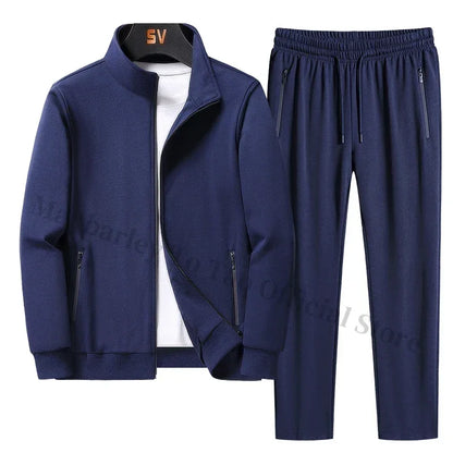 2025 Spring Autumn Sweatshirt SweatPants Trousers For Men Set Two Piece Black Tracksuit Hip Hop Streetwear Running Sport Clothes