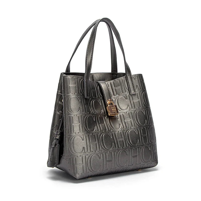 Classic Simple Solid Color Women's New 2024 Large Capacity Handbag Letter Element Women's Handbag