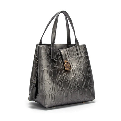 Classic Simple Solid Color Women's New 2024 Large Capacity Handbag Letter Element Women's Handbag