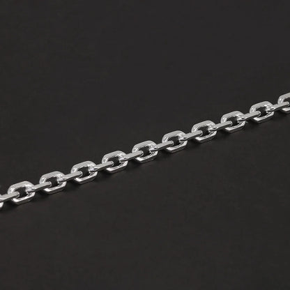 4mm 925 Sterling Silver Diamond-Cut Paperclip Chain Bracelet for Men Cable Link Chain Simple Hiphop Fashion Party Jewelry