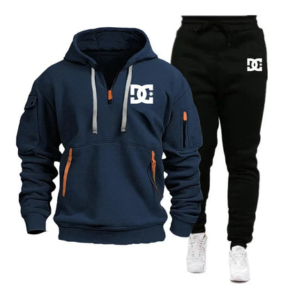 Men's hoodie sets for autumn and winter, featuring casual, fashionable, comfortable and personalized jogging suits and sport pan