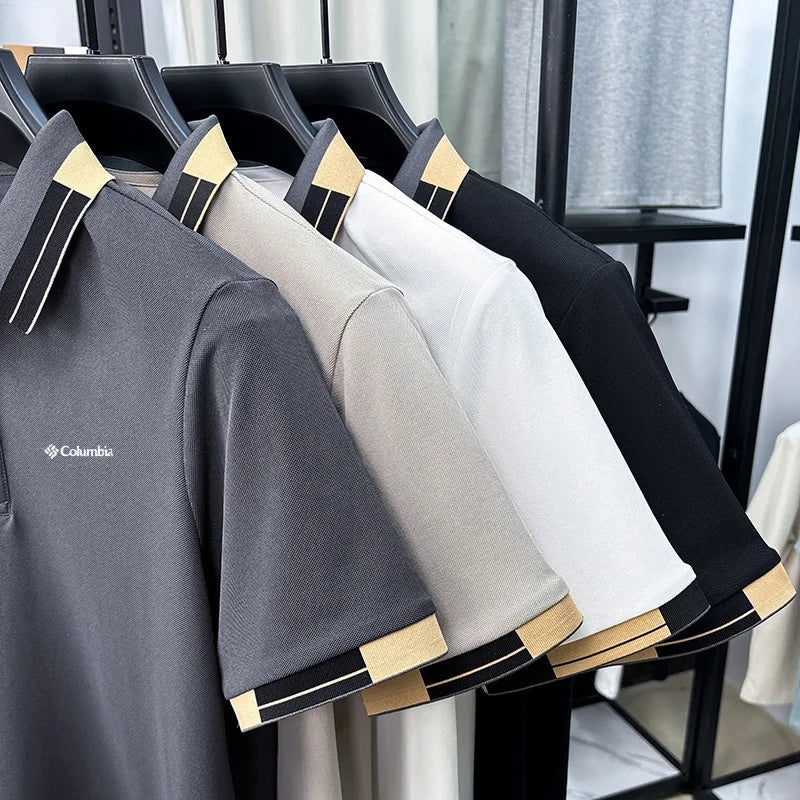 Original Design Men's Lapel Short Sleeve Polo Shirt Summer New Letter Print T-Shirt Casual Fashion Business Trend Men's Clothing