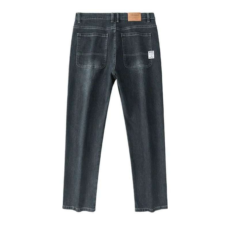 2025 Novo Estilo Y2 Primavera e Outono Jeans Folgados Masculinos Calças Retas Largas Casuais de Negócios Marca Roupas Masculinas