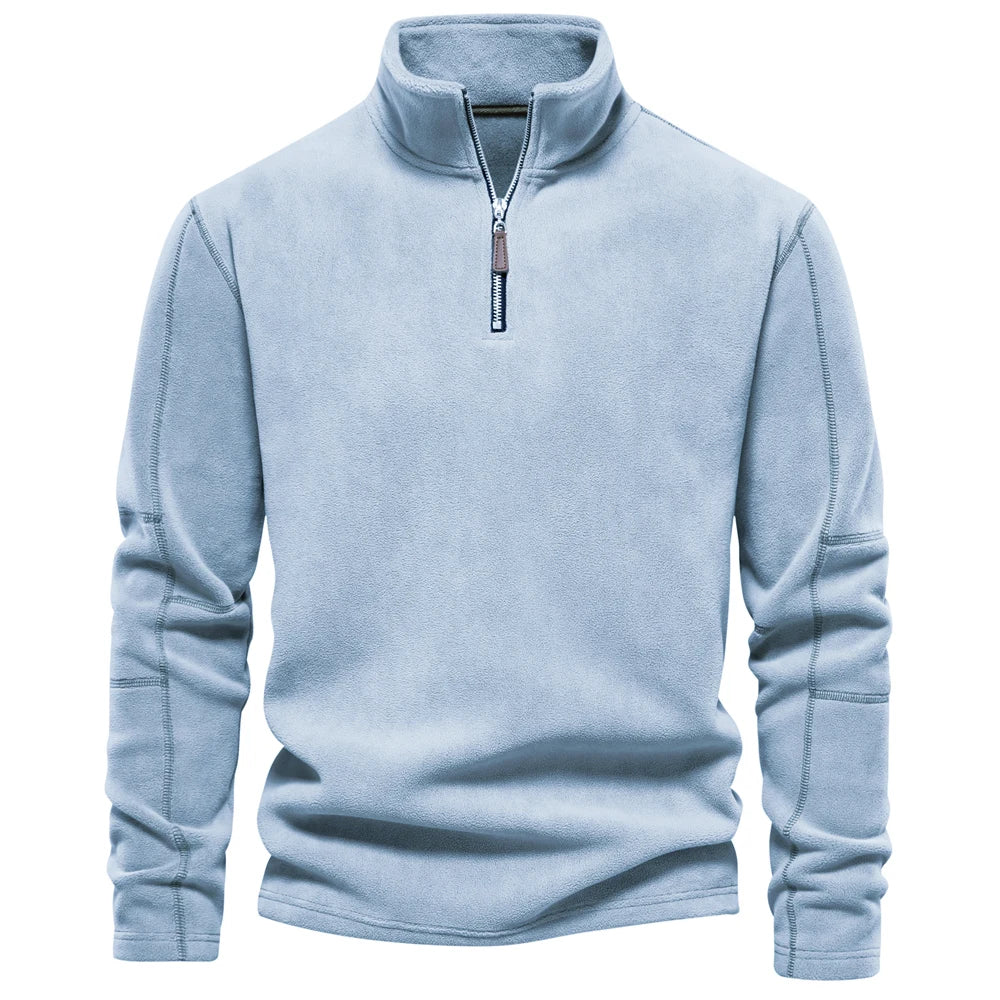 Thicken Warm Fleece Jacket for Men Zipper Neck Pullover Men's Sweatshirt Soft Shell Mens Jacket