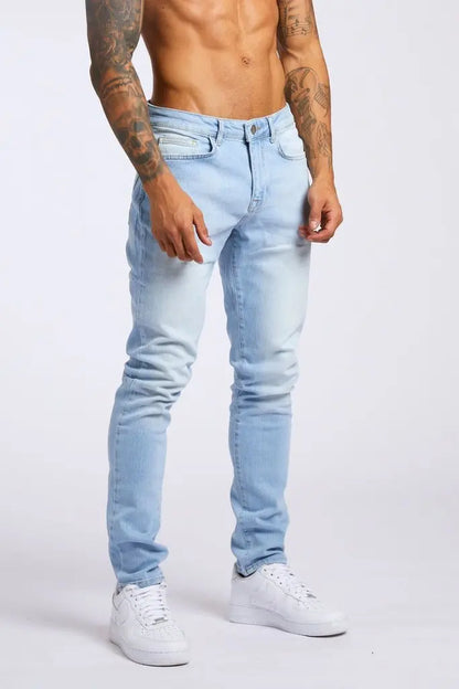 1pc men's elastic daily travel American street, regular banana pants jeans
