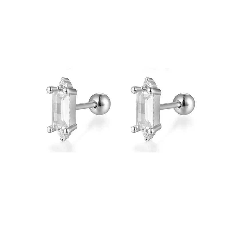 925 Sterling Silver Fashion Love Butterfly Romantic Star Crown Screw Stud Earrings for Women Ear Bone Piercing Jewelry