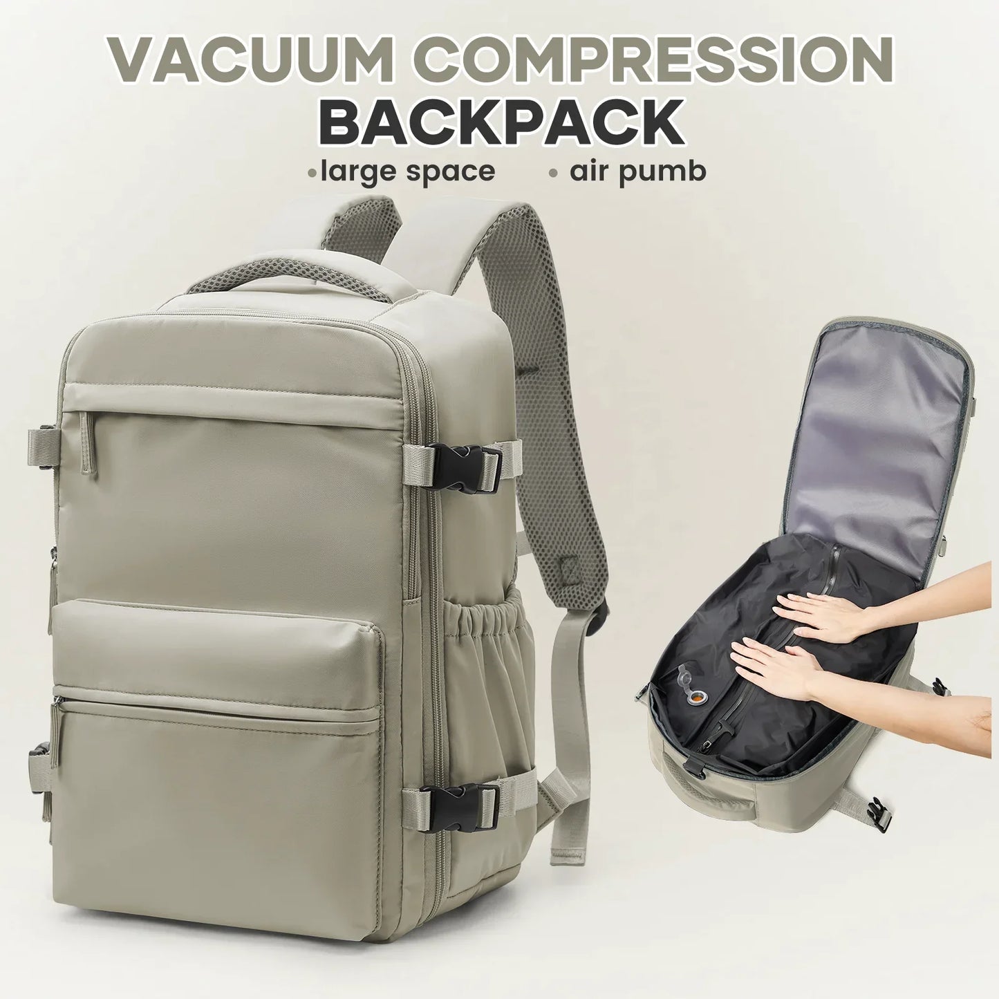 Backpack Travel Cabin Airplane Backpack, Air Vacuum Compression Backpack, Women Men Backpack Business Laptop Bag Handbag