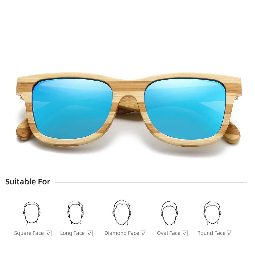 Natural Zebra bamboo adult sunglasses Manual polarized glasses Mirror coated lens Glasses Gift box 8621C