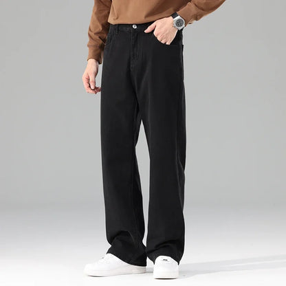 Autumn Jeans Men Black Casual Baggy Trousers Classic Straight Comfortable Wide Denim Trousers  Men Clothing
