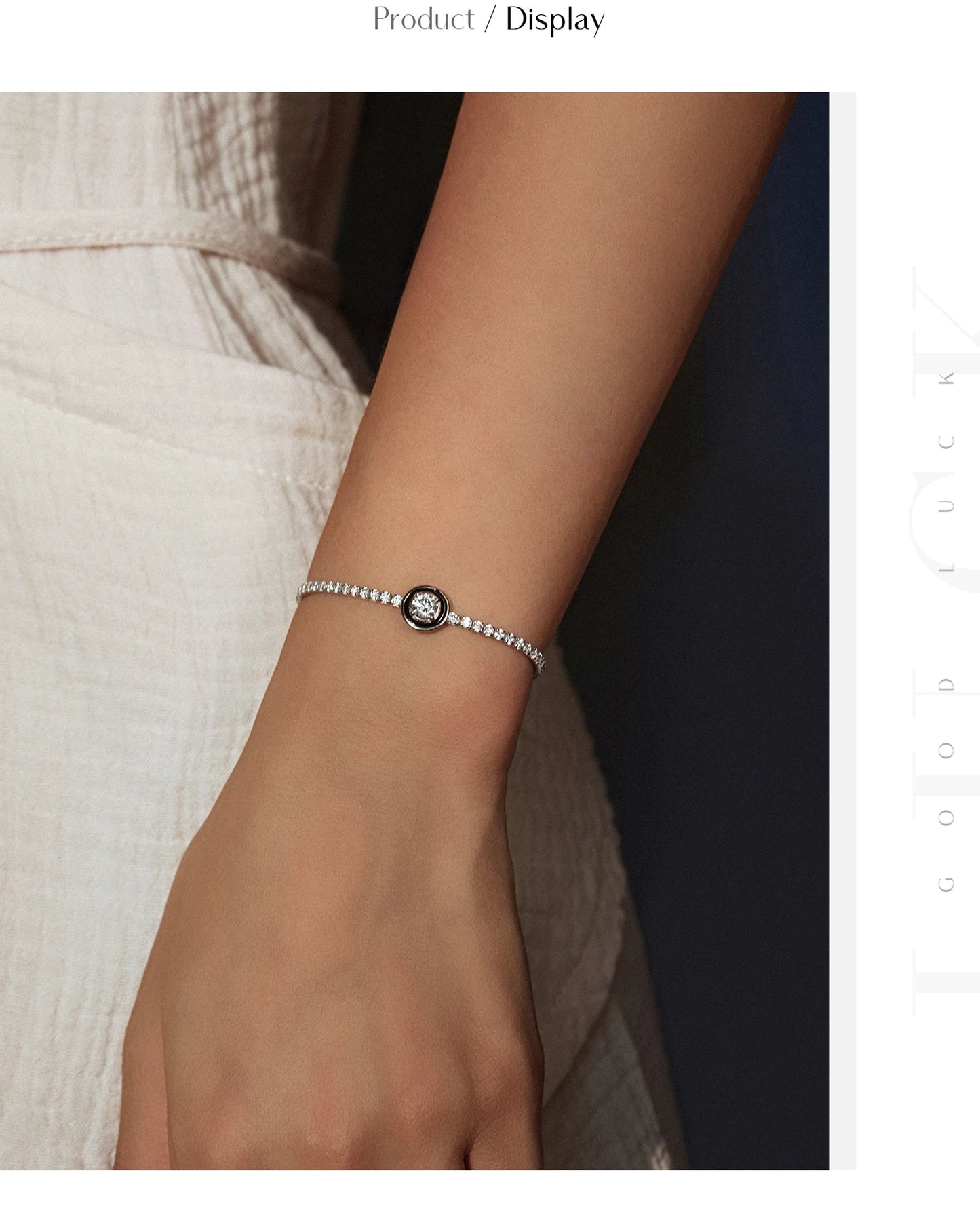 925 Sterling Silver Fashion Black Enamel Round Clear Cubic Zirconia Tennis Bracelet For Women Fine Jewelry Gifts