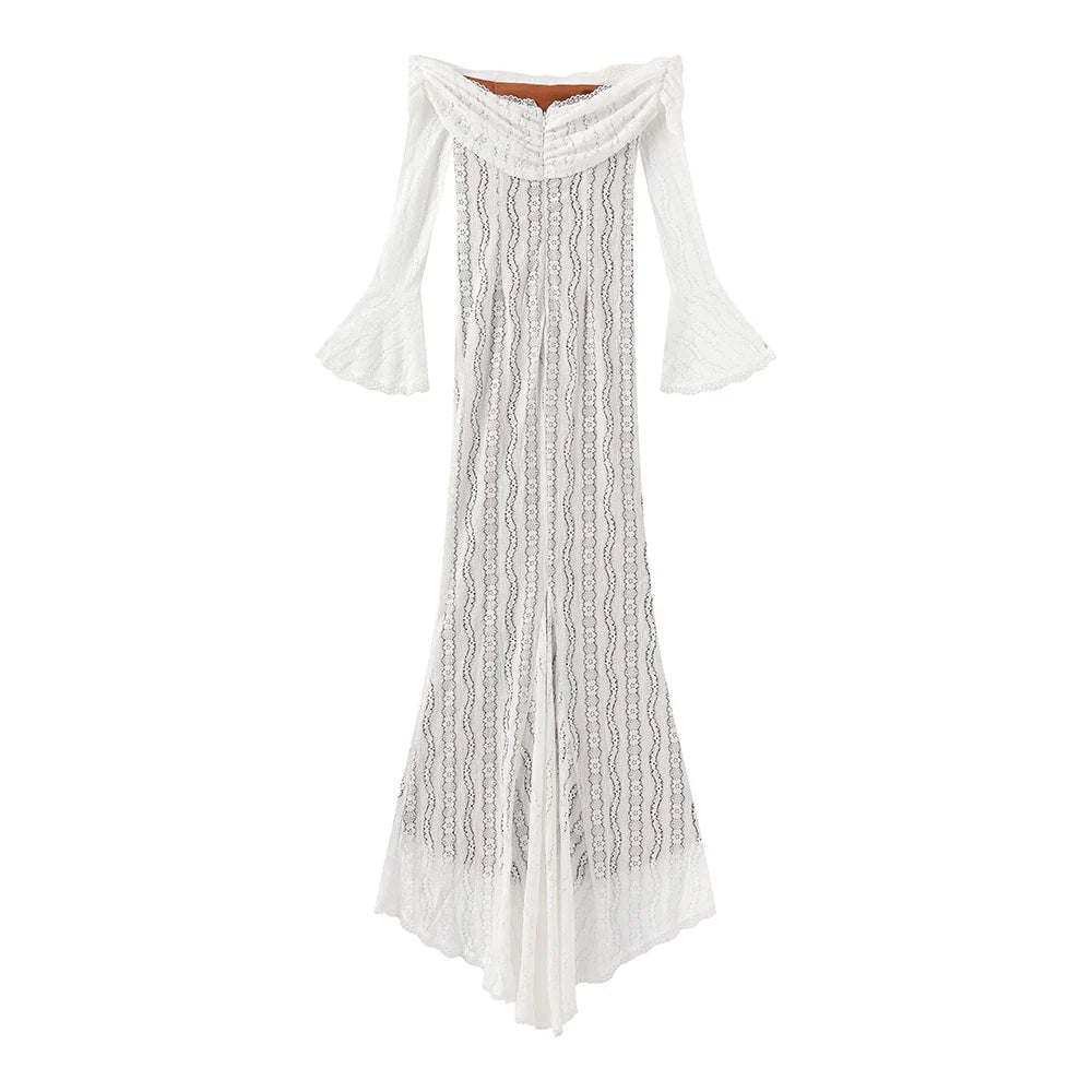 White Evening Dresses for Events Red Long Sleeve Lace Elegant Party Dresses 2025 Women Luxury Wedding Prom Dress Gown
