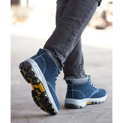 Men's Work Safety Boots High Top Anti-Smash Puncture Resistant Anti-Scald Welding Shoes Indestructible Comfortable Safety Shoes