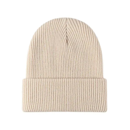 Women Men Autumn Winter Warm Beanie Hat Solid Color Lady Male Stretch