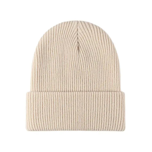 Women Men Autumn Winter Warm Beanie Hat Solid Color Lady Male Stretch
