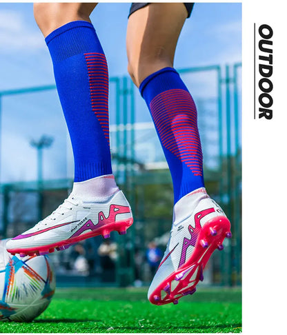 TF/FG Lightweight Ankle Football Boots Men's Football Shoes Outdoor Anti slip Grass Professional Training Tournament Sports Shoe