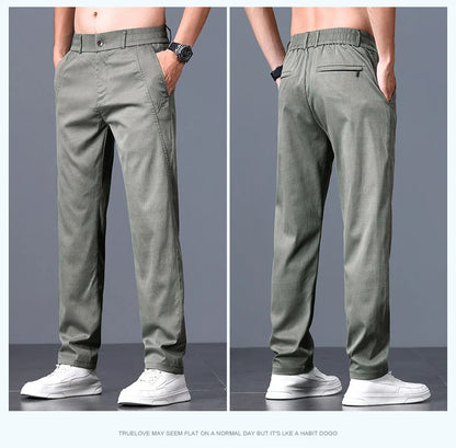 2025 Spring Thin Brand Men's Lyocell Pants Casual Business Straight Elastic Waist Comfortable Trousers Pants for Male