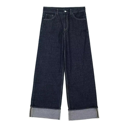 Women's High-Waisted Jeans Slim Trailing Trousers