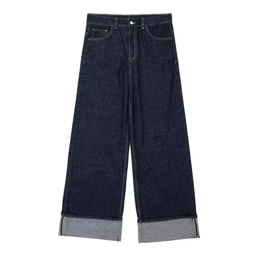 Women's High-Waisted Jeans Slim Trailing Trousers