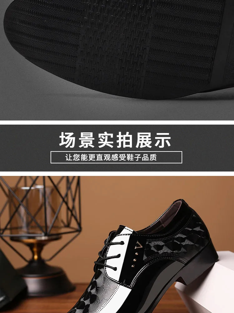 Oxfords Leather Men's Shoes Casual Dress Men Lace Up Breathable Formal Office for Man Big Size 38-48 Flats 2024